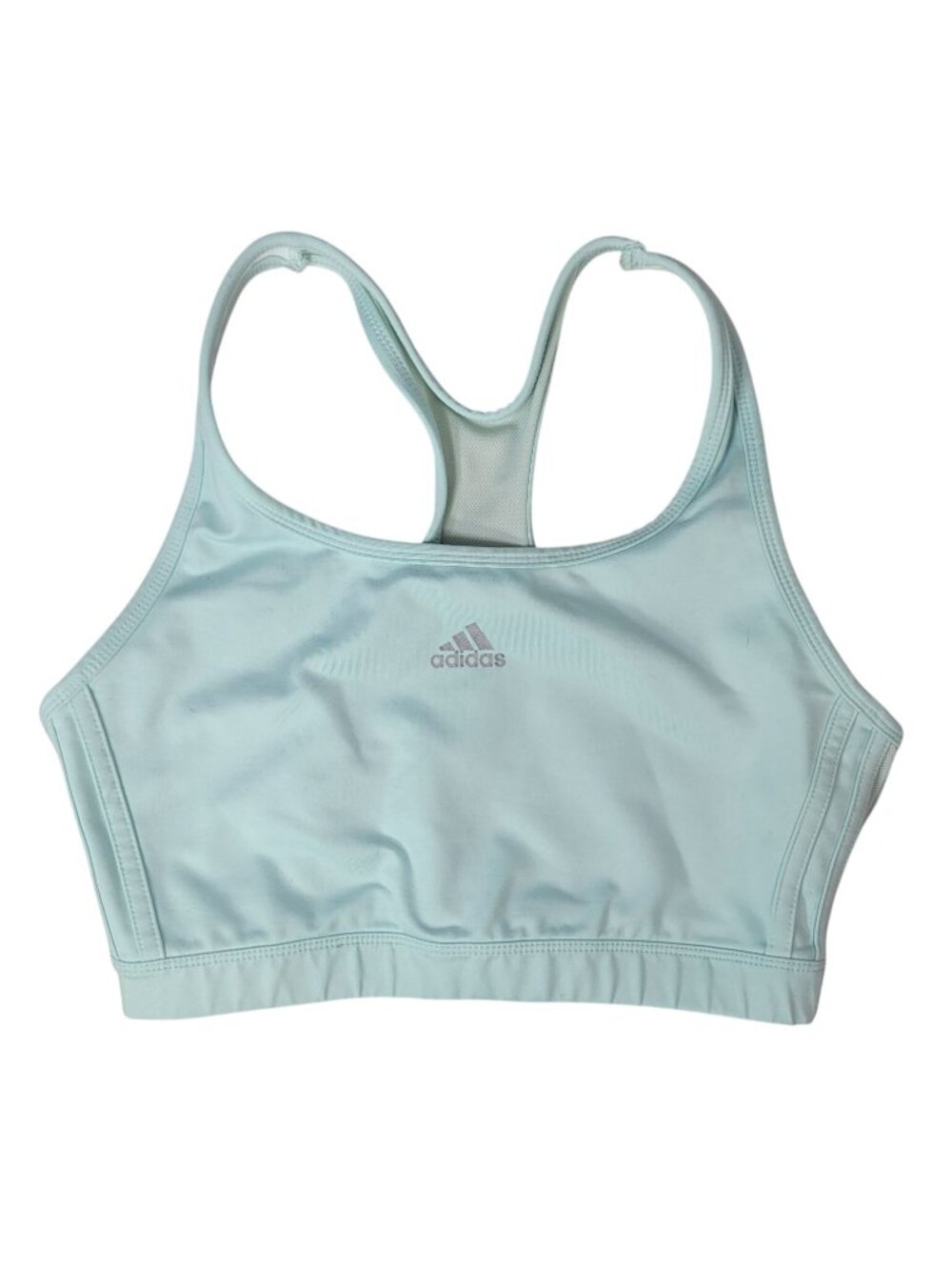 Adidas Sports Bra Mint Green Large Unpadded Lined Racerback Pullover Logo AF5001
